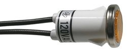 Neon Indicator (Internal Resistor) 120 VAC Amber Lens