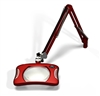 Rectangle LED Magnifier, Lens dimension 7x5.25. 2x (4 Diop), 43" Arm Reach, CD Base, 120-240V, Blaze Red