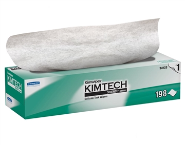 Kimwipes Delicate Task Wipers - Single Ply, 196 wipes (11.22" x 12.3") Pop-up box