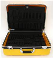 928TY-CB DELUXE POLYETHYLENE TOOL CASE WITH CHROME HARDWARE COLOR YELLOW