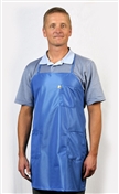 Apron Lab Coat, ECX-500 fabric, hip-length, Blue, 3pockets