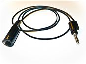 Black Insulated Alligator Clip to Stackable Banana Plug, 24" 20G PVC