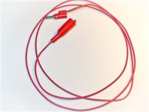 Red Insulated Alligator Clip to Stackable Banana Plug, 60" 20G PVC