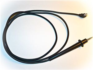 Black Test Prod to Right Angle Unshrouded Banana Plug, 48" 18G PVC