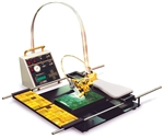Cost effective manual pick & place and dispenser system for short run and prototype assembly of printed circuit board.