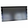 6U perforated steel rack panel, finished in black smooth powder paint