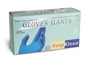 KeepKleen 5 mil. Powdered Blue Latex Disposable Gloves