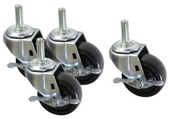 2 & 4 - Post rack light duty casters