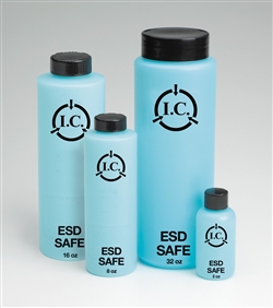 8oz Round Bottle with lid, Static Safe Dissipative Bottles