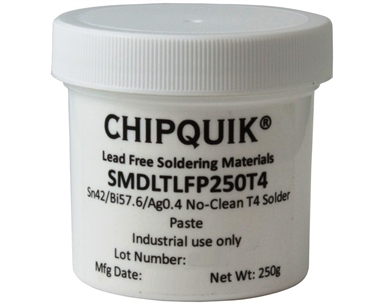 Solder Paste in jar 250g (T4) Sn42/Bi57.6/Ag0.4 Low Temperature