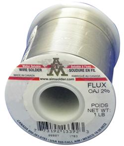 AIM Solder SN63/37 .025" 2% Water Soluble OAJ Flux, Wire Solder 1 lb Spool