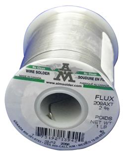 AIM Solder SN63/37 .025" 2% No Clean 209AXT Flux, Wire Solder 1 lb Spool
