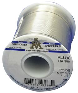 AIM Solder SN63/37 .010" 3% RA Flux, Wire Solder 1/2 lb Spool