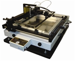 Cost effective automated stencil printer with SMTrue(TM) Vision Assist for precise alignment of stencil to PCB boards down to 12 mil ultra fine pitch components.