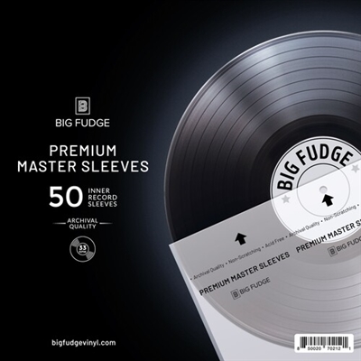 Big Fudge 12-inch Vinyl LP Record Premium Master Inner Sleeves, Acid Free, Anti-Static, Rice Paper, 50-Pack, Clear