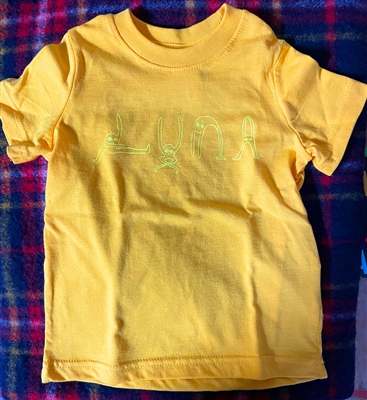 the LUNA music stretch kid's tee shirt (yellow)