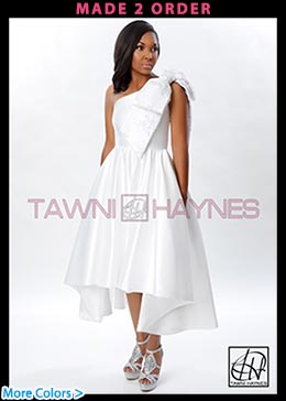 Asymmetrical One Shoulder Bow Gown