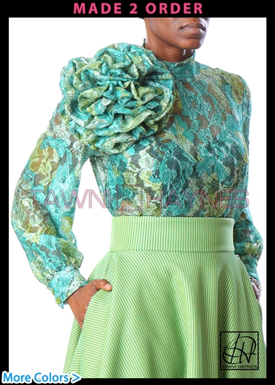 Tawni Haynes Paisley Lace Circle Flower Blouse