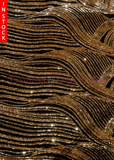 Gold Waves Sequin Fabric