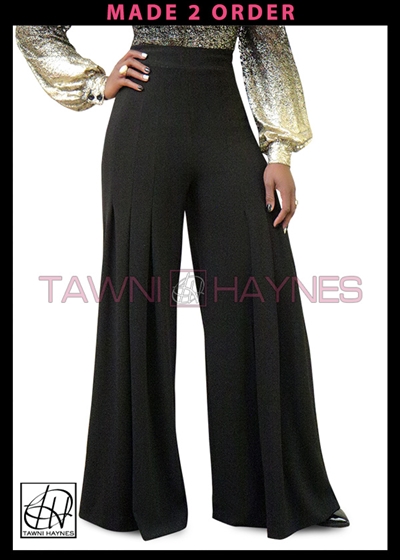 Tawni Haynes Knit Crepe Wide Leg Pants