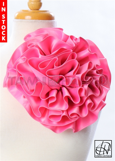 Tawni Haynes Circle Flower Pin (10 inch) - Bubblegum Pink Poly Satin