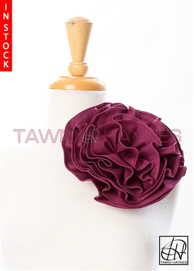 Tawni Haynes Circle Flower Pin (8 inch) - Magenta Stretch Cotton