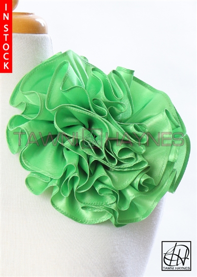 Tawni Haynes Circle Flower Pin (8 inch) - Lime Green Taffeta