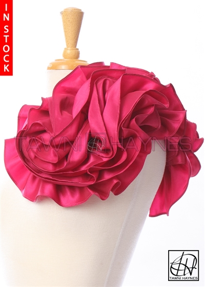 Tawni Haynes Extended Circle Flower Pin (19 inch) - Fuchsia Taffeta