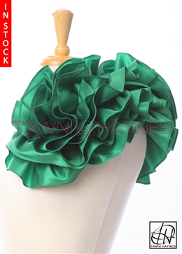 Tawni Haynes Extended Circle Flower Pin (19 inch) - Green Taffeta