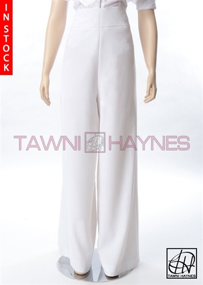 Tawni Haynes In-Stock White Crepe Pants