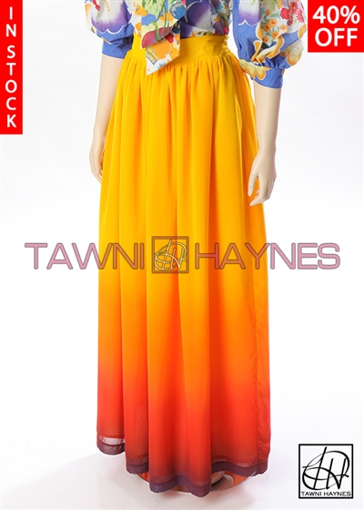 Tawni Haynes In-Stock Floral Chiffon High Waist Swing Skirt