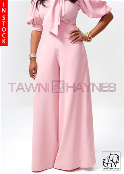 Tawni Haynes In-Stock High Waist Crepe Wide-Leg Slacks