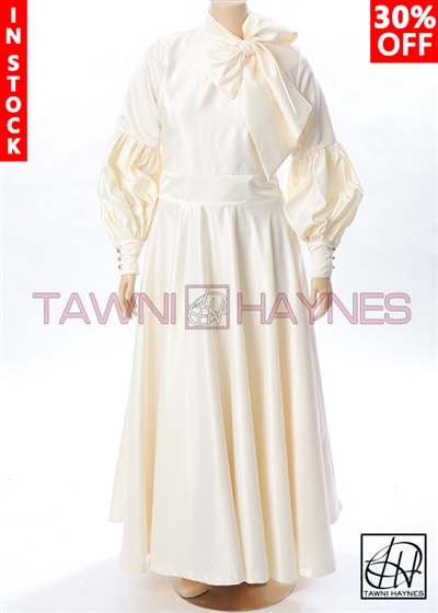 Tawni Haynes In-Stock Swing Bow Dress in Solid Poly Satin