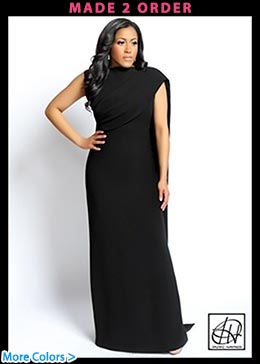 Sleeveless Cape Gown