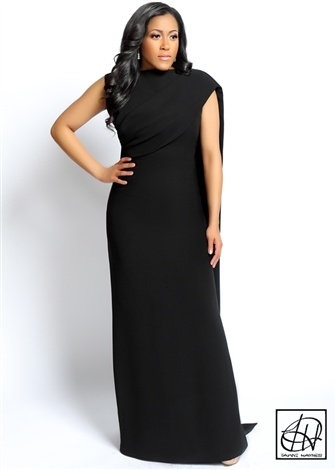 Sleeveless Cape Gown