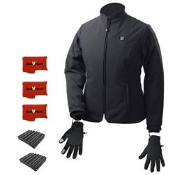 ActiVHeat Women's TurboHeat Jacket + Heated Glove Liners All Day Endurance Bundle