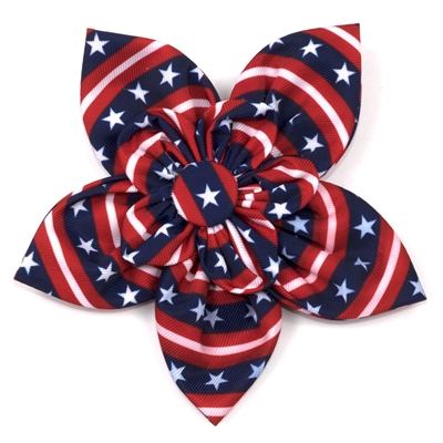 The Worthy Dog Stars and Stripes Collar Flower