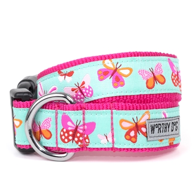 The Worthy Dog Butterflies Dog Collar