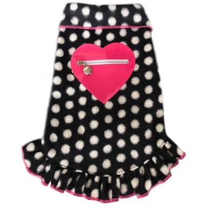 Black and White Dots with Pink Heart Pullover