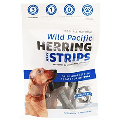 Snack 21 Wild Pacific Herring Jerky Strips for Dogs