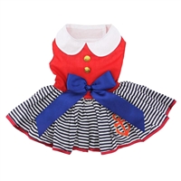Sailor Girl Dog Dress with Matching Leash