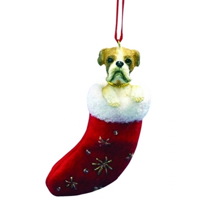 Santa's Little Pals Boxer Ornament