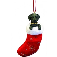 Santa's Little Pals Labrador Black Ornament
