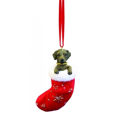 Santa's Little Pals Labrador Chocolate Ornament