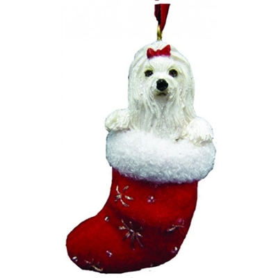 Santa's Little Pals Maltese Ornament