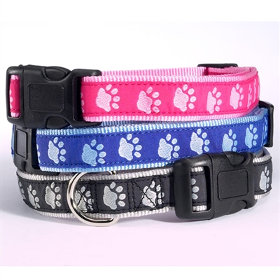 Two-Tone Pawprint Dog Collar