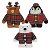 Zanies Holiday Tartan Friends Dog Toy