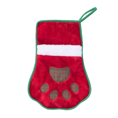 Zippy Paws Holiday Stocking - Red Paw