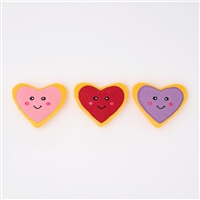 Zippy Paws Valentine's Miniz 3-Pack Heart Cookies