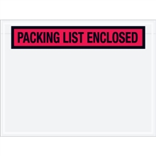4.5" x 6" Packing List Enclosed Envelopes Red